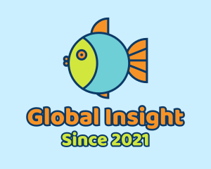 Fishbowl - Colorful Round Fish logo design