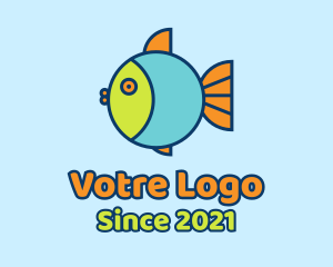 Fishing - Colorful Round Fish logo design