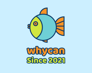 Aquarium - Colorful Round Fish logo design