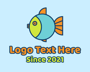 Sea - Colorful Round Fish logo design
