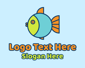 Colorful Round Fish  Logo
