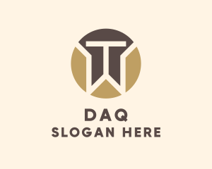 Monogram - Industrial Round Badge logo design