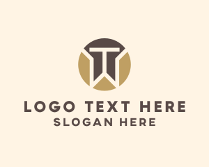 Financial - Industrial Round Badge logo design