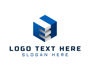 Logistics - Tech Data Server Letter E logo design