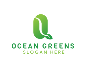 Green O Leaf logo design