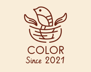 Passerine - Brown Bird Nest logo design