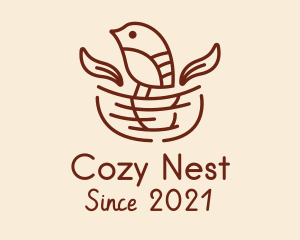 Nesting - Brown Bird Nest logo design