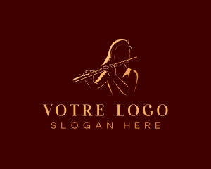 Female Flute Musician Logo