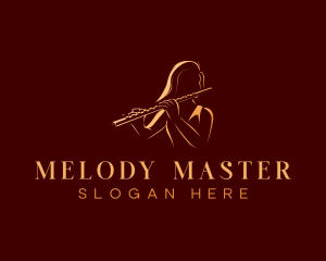 Musician - Female Flute Musician logo design