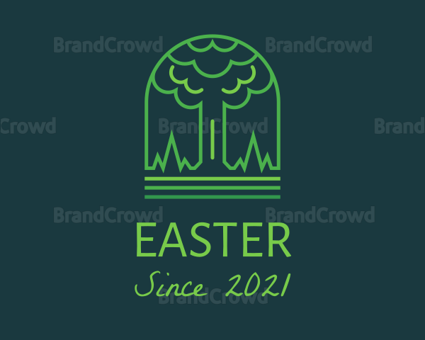Green Minimalist Tree Logo
