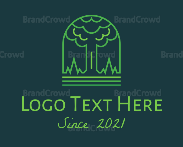 Green Minimalist Tree Logo