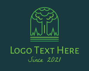 Tree - Green Minimalist Tree logo design