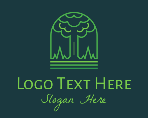 Green Minimalist Tree Logo