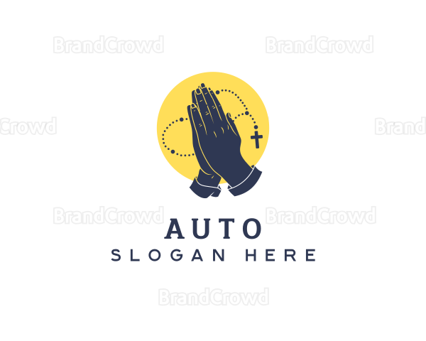 Religious Hand Rosary Logo