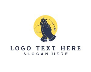 Pray - Religious Hand Rosary logo design