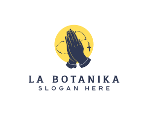 Spiritual - Religious Hand Rosary logo design