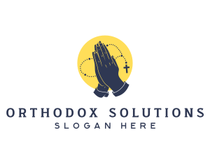 Orthodox - Religious Hand Rosary logo design