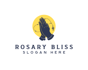 Rosary - Religious Hand Rosary logo design