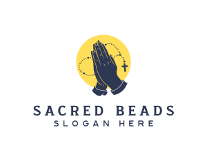 Rosary - Religious Hand Rosary logo design