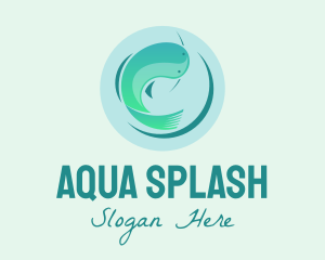 Green Catfish Aquarium logo design