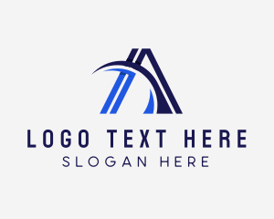 Modern - Wave SwooshLetter A logo design