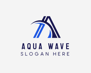 Wave SwooshLetter A logo design