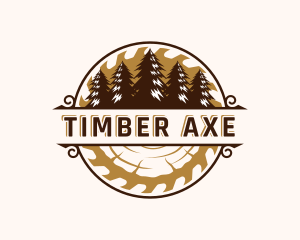 Sawmill Woodwork Lumberjack logo design