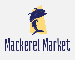 Mackerel - Blue Tuna Fish logo design