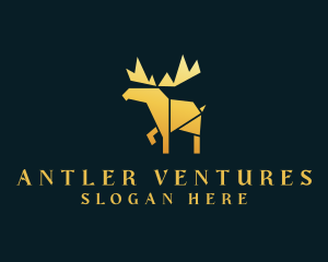 Golden Moose Safari Wildlife  logo design