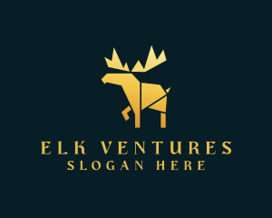 Elk - Golden Moose Safari Wildlife logo design
