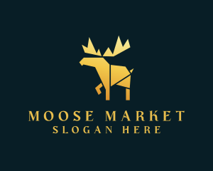Golden Moose Safari Wildlife  logo design