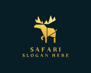 Golden Moose Safari Wildlife  logo design