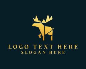 Hunter - Golden Moose Safari Wildlife logo design