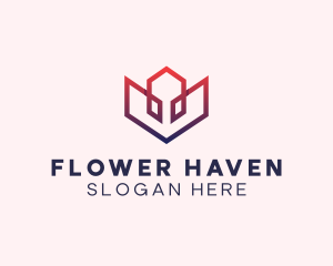 Geometric Lotus Flower  logo design