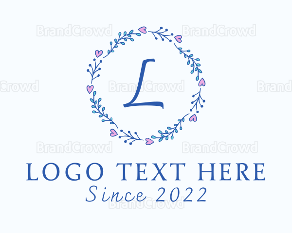 Floral Wedding Wreath Logo