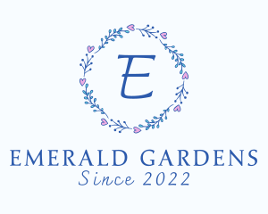 Floral Wedding Wreath  logo design