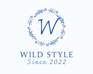 Floral Wedding Wreath  logo design