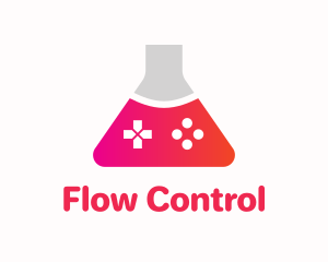 Gradient Flask Game Controller logo design