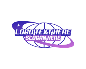 Globe - Planet Orbit  Y2K logo design