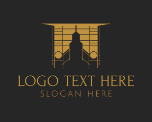Office Space - Gold Architecture Building logo design