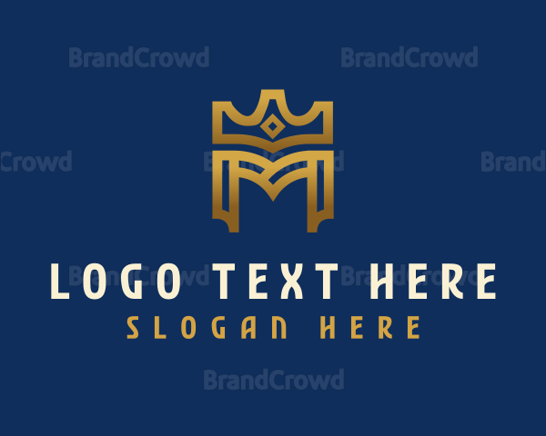 Deluxe Crown Royalty Letter M Logo