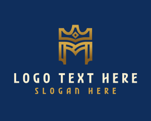 Professional - Deluxe Crown Royalty Letter M logo design