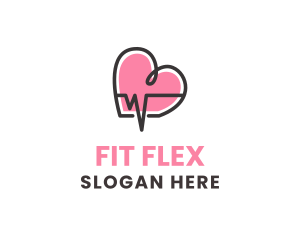 Fitness - Pink Lifeline Heartbeat logo design