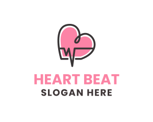 Pink Lifeline Heartbeat logo design