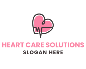 Pink Lifeline Heartbeat logo design