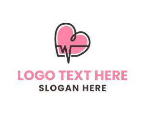 Physician - Pink Lifeline Heartbeat logo design
