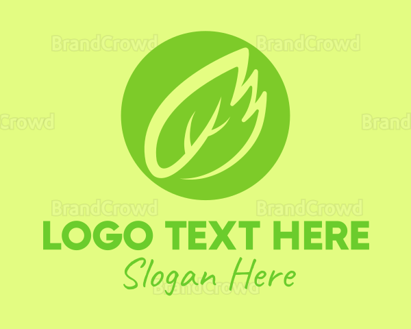 Green Leaf Feather Logo