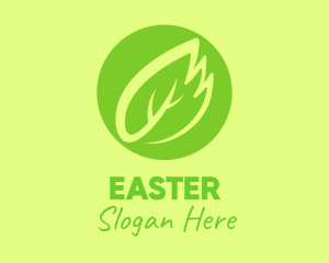 Wellness - Green Leaf Feather logo design