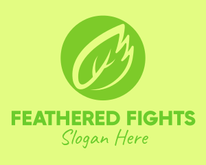 Green Leaf Feather logo design