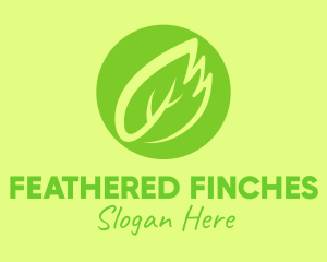 Green Leaf Feather logo design